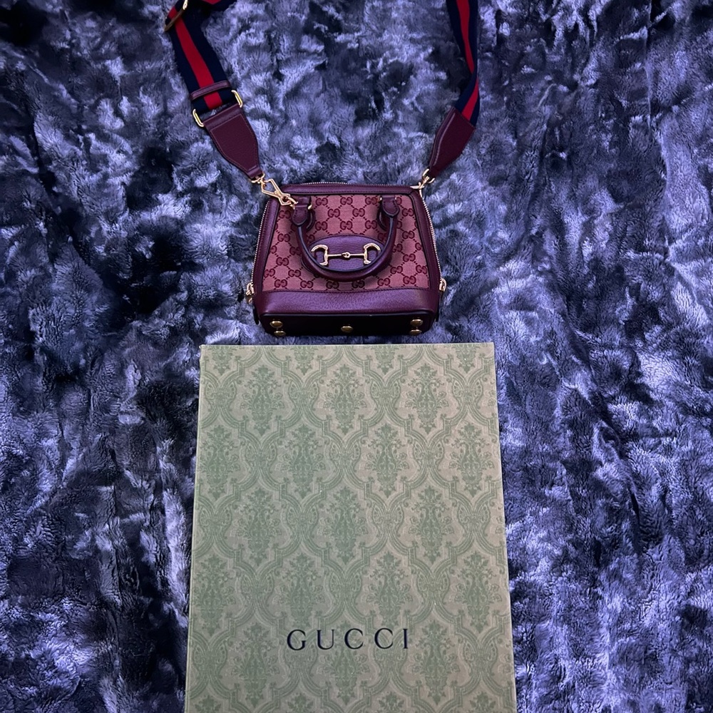 Gucci Burgundy and Gold Mini Bag